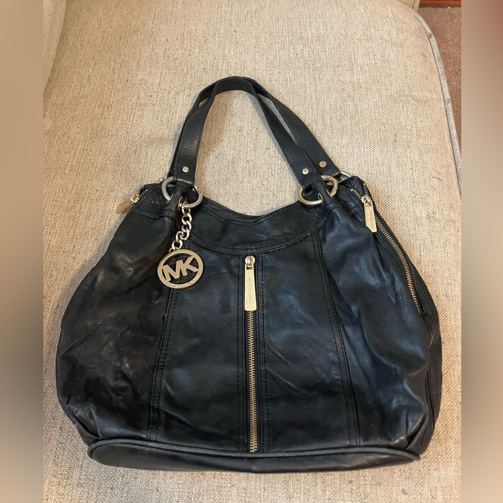 Michael Kors Black Leather Tote Bag - Picture 4 of 9